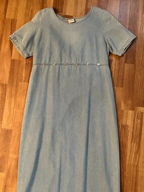 Teddi Denim Maxi Dress, Gently Worn, Size L.